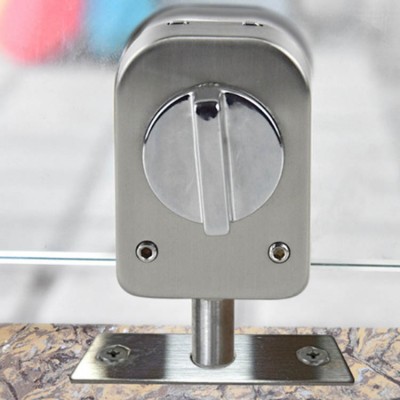 Roombanker Stainless steel latch Glass Door frameless door double open latch lock fingerprint lock brushed rust free punch